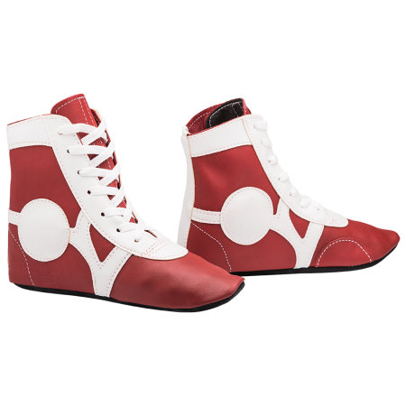 Купить Обувь для самбо SM-0102, кожа, красный Rusco в Ярцеве 