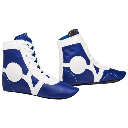 Купить Обувь для самбо SM-0102, кожа, синий Rusco в Ярцеве 
