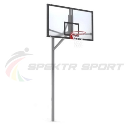 Купить Стойка баскетбольная уличная упрощенная со щитом из оргстекла, кольцом и сеткой SP D 412 в Ярцеве 