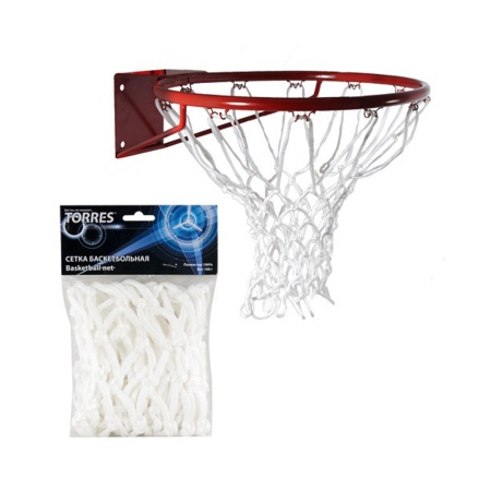 Купить Сетка баскетбольная Torres, нить 6 мм, белая в Ярцеве 